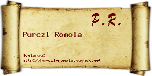Purczl Romola névjegykártya